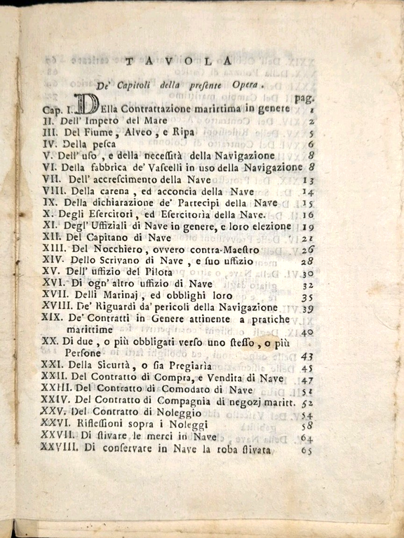 PONDERAZIONI SOPRA LA CONTRATTAZIONE MARITTIMA di Carlo Targa 1787 Libro …