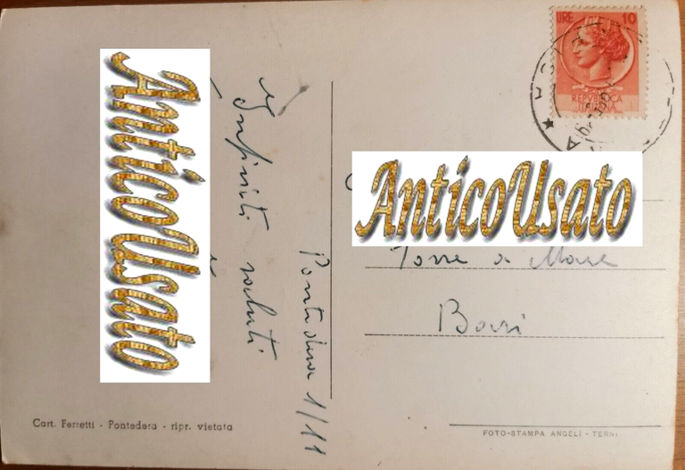 PONTEDERA Ponte sull'Arno Cartolina Vintage Viaggiata 1965 postcard carte postal
