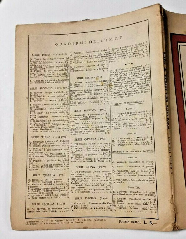 POPOLARITA' DELL'AFRICA IN ITALIA di Alberto Luchini 1942 Fascismo colonie …