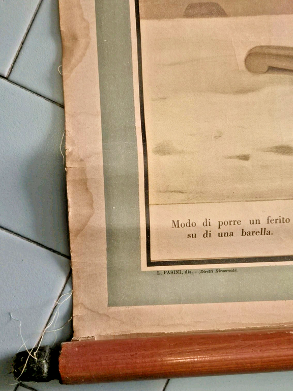 POSTER DIDATTICO SCOLASTICO Antico anni '20 Fratture Lussazioni Tavola Vallardi