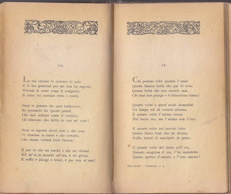 POSTUMA canzoniere e NOVA POLEMICA di Lorenzo Stecchetti 2 libri …