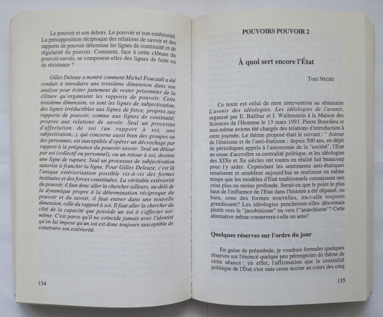 POUVOIRS POUVOIR Futur Anterieur 25 26 1995 L'Harmattan libro politique …