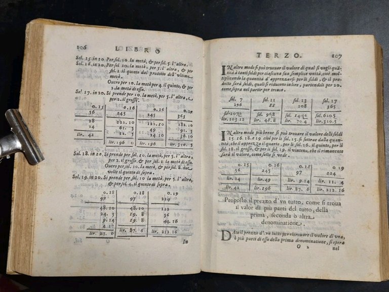 PRATTICA D'ARITMETICA MERCANTILE di David Veronese 1627 Pavoni Libro antico