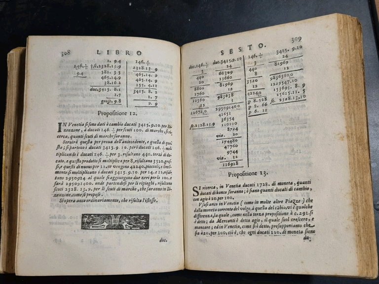 PRATTICA D'ARITMETICA MERCANTILE di David Veronese 1627 Pavoni Libro antico