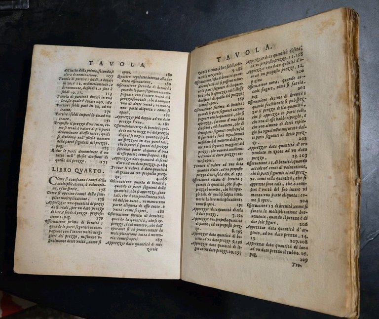 PRATTICA D'ARITMETICA MERCANTILE di David Veronese 1627 Pavoni Libro antico