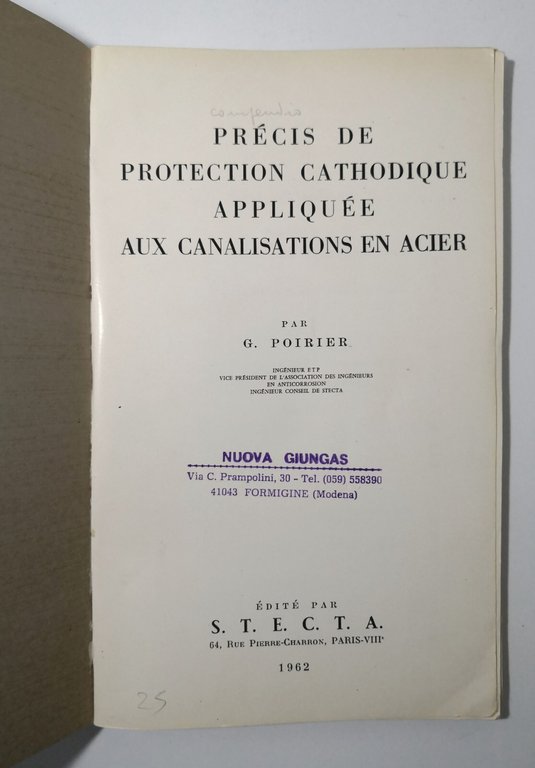 PRECIS DE PROTECTION CATHODIQUE APPLIQUEE AUX CANALISATIONS EN ACIER di …