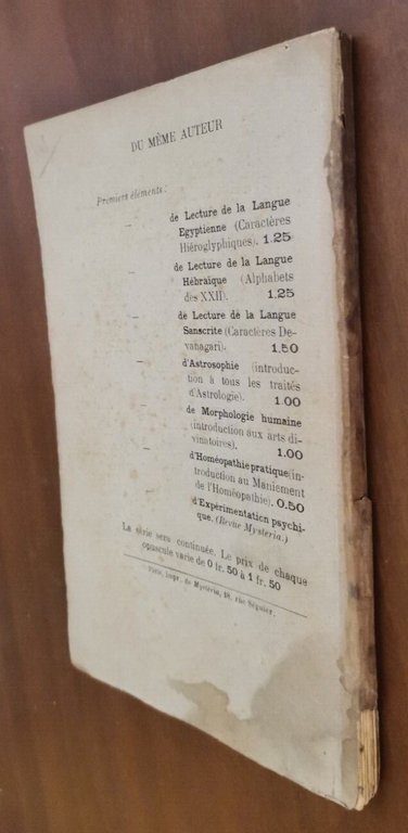 PREMIERS ELEMENTS DE LECTURE DE LA LANGUE HÉBRAIQUE di Papus …