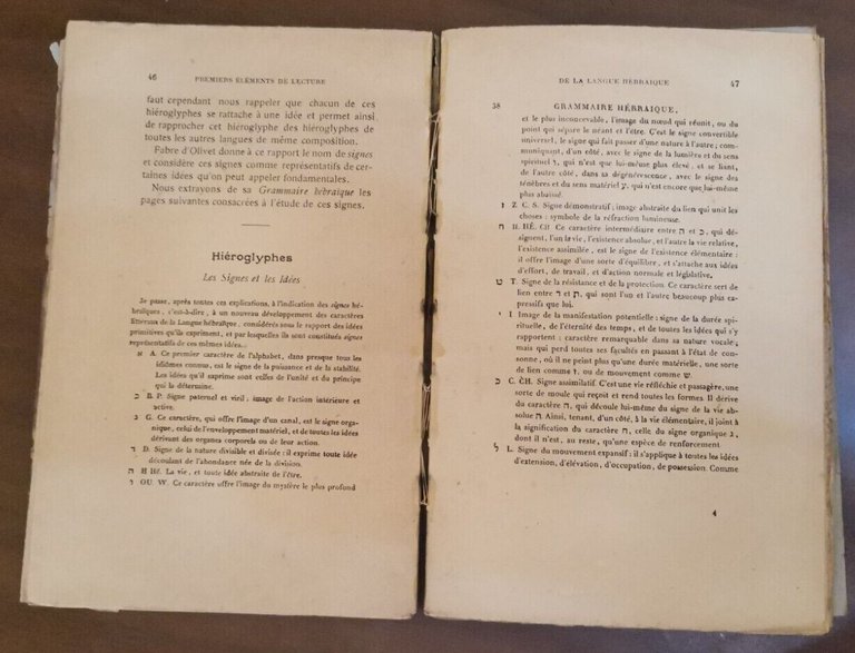 PREMIERS ELEMENTS DE LECTURE DE LA LANGUE HÉBRAIQUE di Papus …