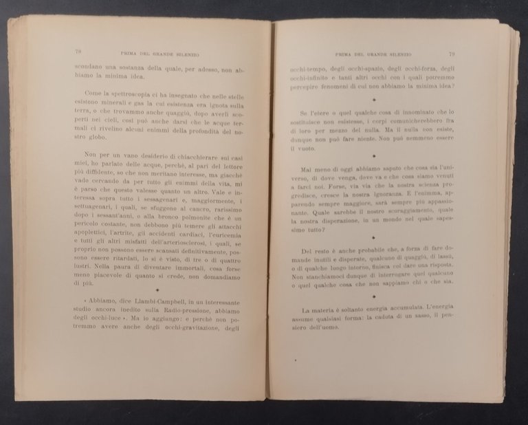 PRIMA DEL GRANDE SILENZIO di Maurizio Maeterlinck 1935 Laterza Libro