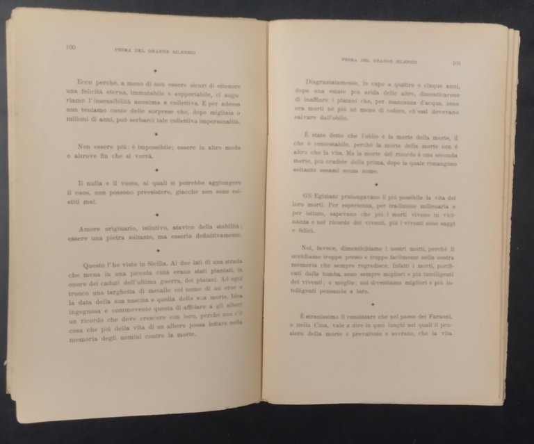 PRIMA DEL GRANDE SILENZIO di Maurizio Maeterlinck 1935 Laterza Libro