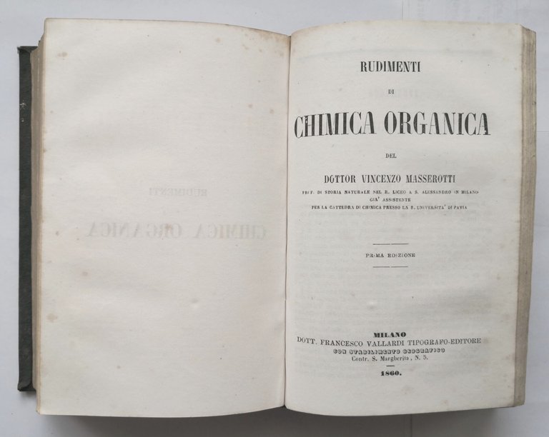 PRIMI ELEMENTI DI CHIMICA Regnault 1864 Vallardi Libro antico rudimenti …