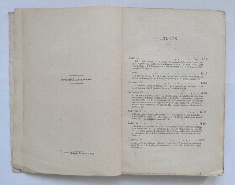 PRINCIPI DI LOGICA Emilio Morselli 1913 Raffaello Giusti Libro raccolta …