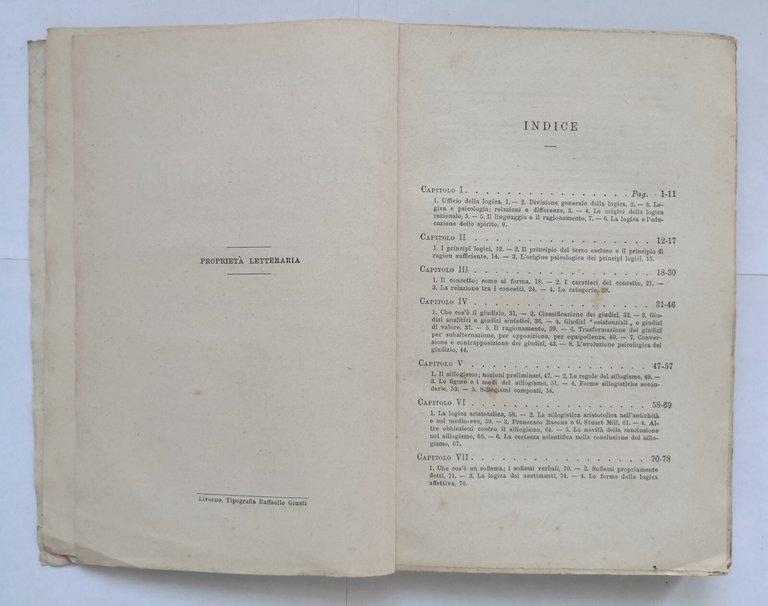 PRINCIPI DI LOGICA Emilio Morselli 1913 Raffaello Giusti Libro raccolta …