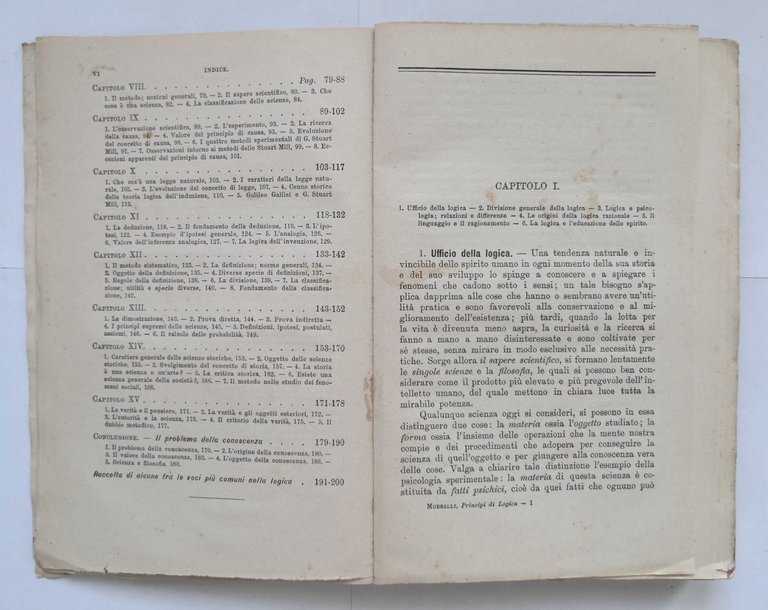 PRINCIPI DI LOGICA Emilio Morselli 1913 Raffaello Giusti Libro raccolta …