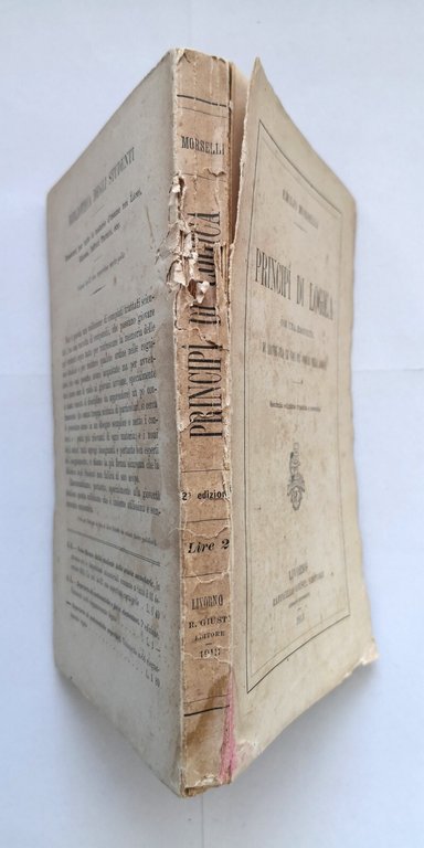 PRINCIPI DI LOGICA Emilio Morselli 1913 Raffaello Giusti Libro raccolta …