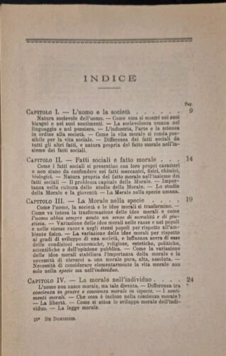 PRINCIPI DI MORALE SOCIALE Saverio De Dominicis 1909 Ditta Paravia …