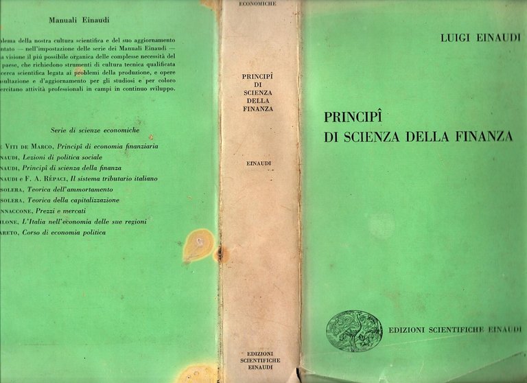 PRINCIPI DI SCIENZA DELLA FINANZA Luigi Einaudi 1956 edizioni scientifiche …