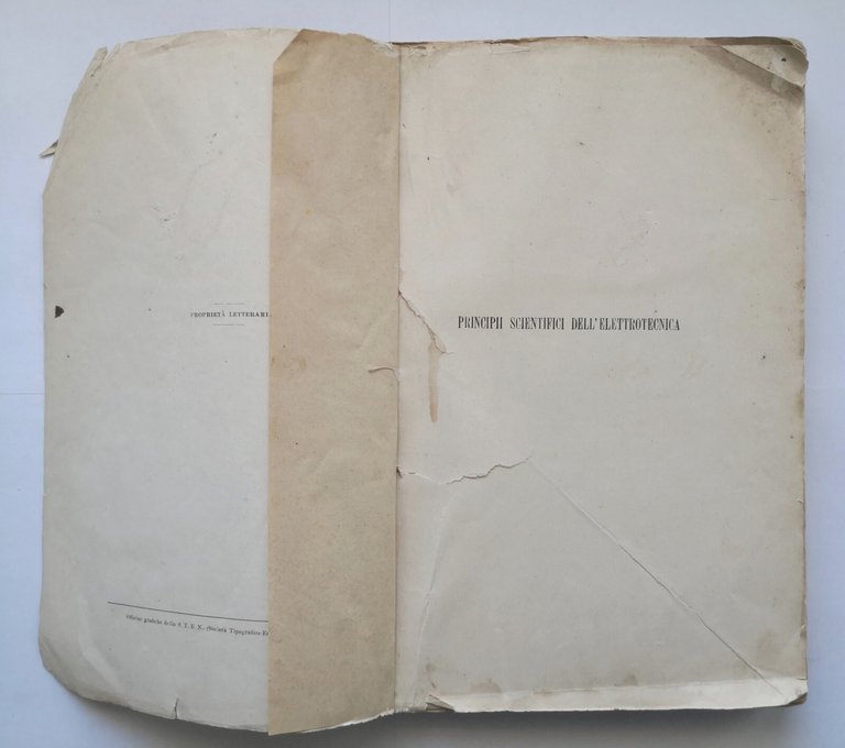 PRINCIPI SCIENTIFICI DELLA ELETTROTECNICA di Guido Grassi 1911 STEN Libro …