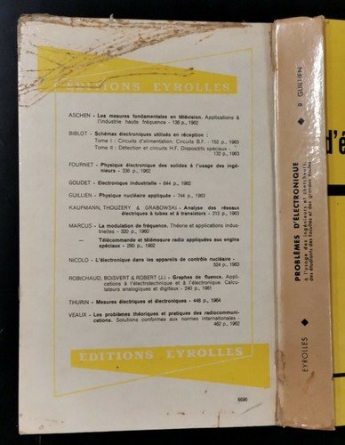 PROBLEMES D'ELECTRONIQUE di Robert Guillien 1964 Editions Eyrolles libro