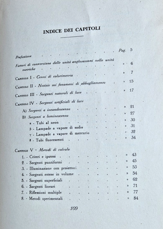 PROBLEMI DI ILLUMINAZIONE Cesare Codegone 1950 V Giorgio Libro manuale