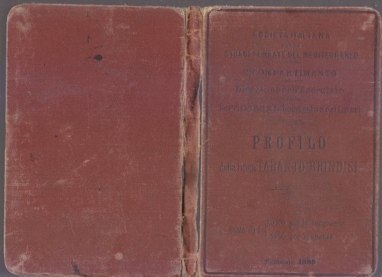 PROFILO DELLA LINEA TARANTO BRINDISI febbraio 1888 strade ferrate mediterraneo