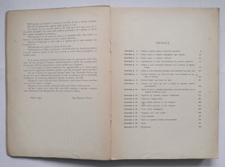 PROGETTI DI STRUTTURE IN CEMENTO ARMATO di Michele Pagano 1953 …