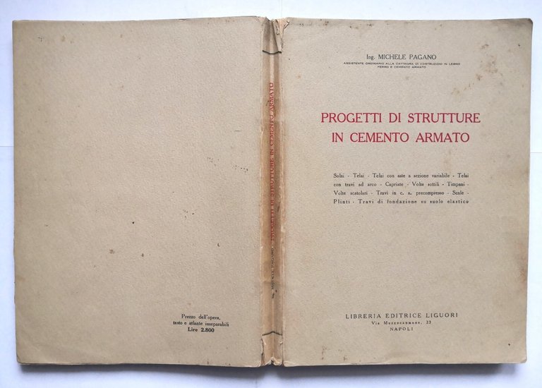 PROGETTI DI STRUTTURE IN CEMENTO ARMATO di Michele Pagano 1953 …