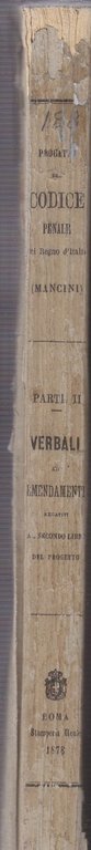 PROGETTO DEL CODICE PENALE DEL REGNO D'ITALIA parte II 1878 …