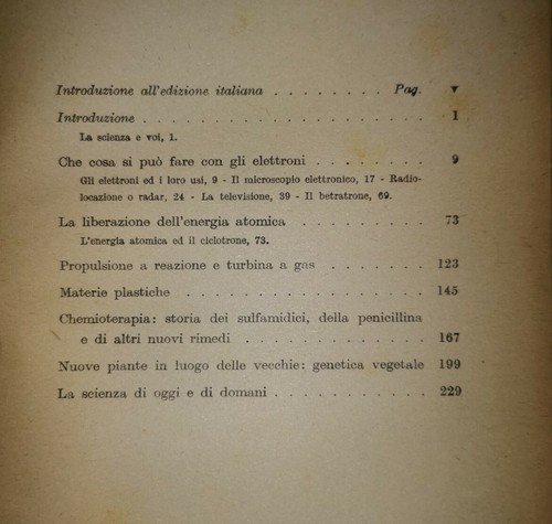 PROGRESSI NELLA SCIENZA D'OGGI di W L Sumner 1953 La …