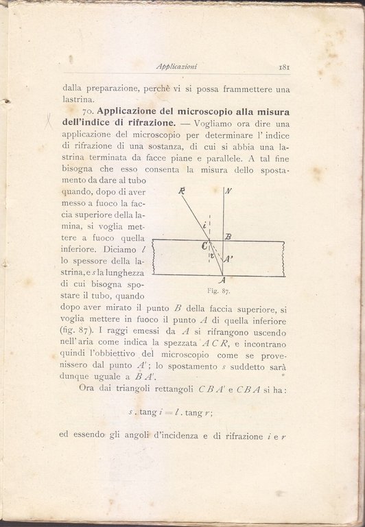 PROPRIETA' CARDINALI DEI SISTEMI DIOTTRICI di Oreste Murani 1915 Libro …