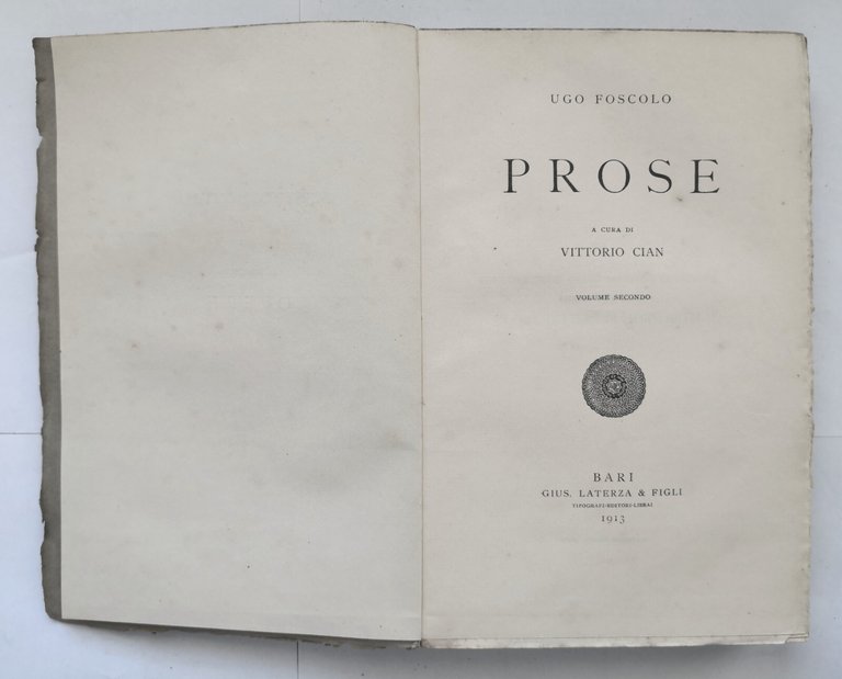 PROSE 3 volumi di Ugo Foscolo 1912 1920 Laterza libro …
