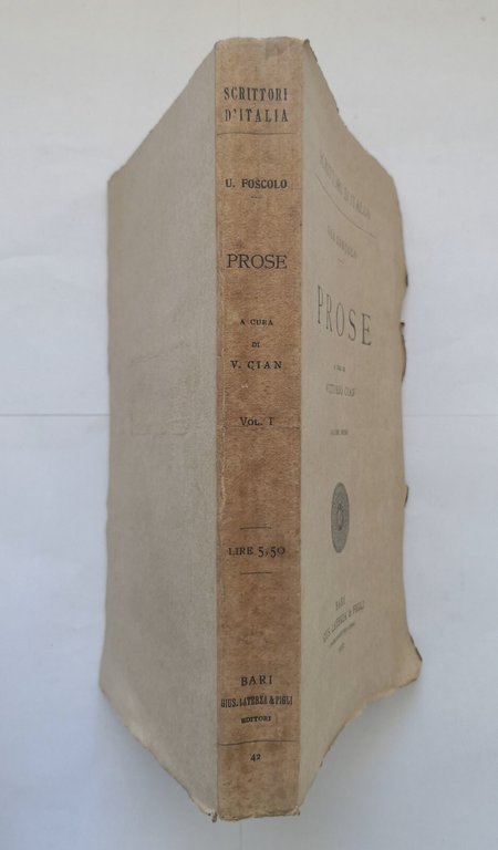 PROSE 3 volumi di Ugo Foscolo 1912 1920 Laterza libro …