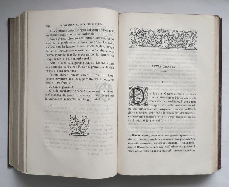PROSE di Giosue Carducci MDCCCLIX MCMIII 1933 Nicola Zanichelli Libro …