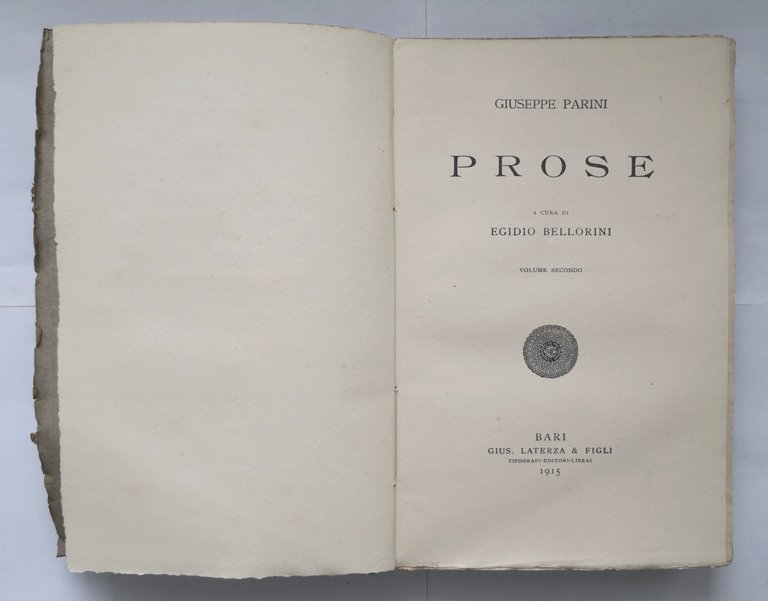 PROSE di Giuseppe Parini 2 volumi a cura di Egidio …