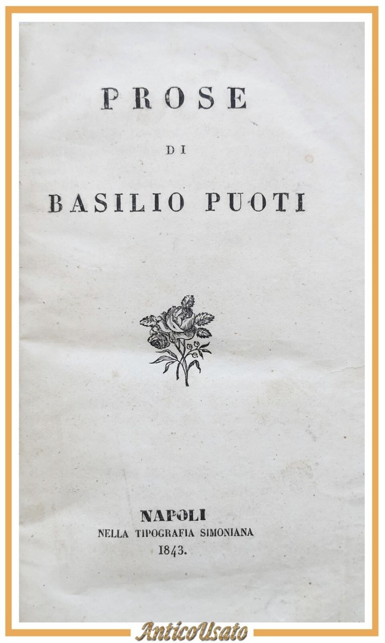 PROSE di Puoti 1843 e SAGGIO DI COMENTI A CLASSICI …