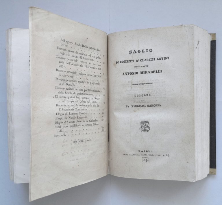 PROSE di Puoti 1843 e SAGGIO DI COMENTI A CLASSICI …