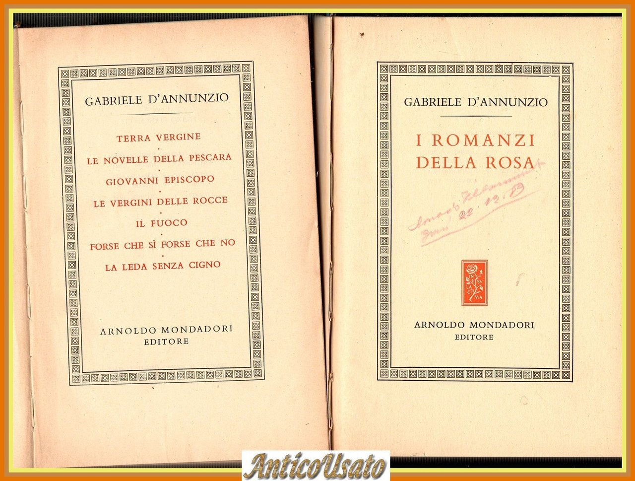 PROSE DI ROMANZI di Gabriele D'Annunzio 2 volumi 1955 Mondadori … | Immagine principale