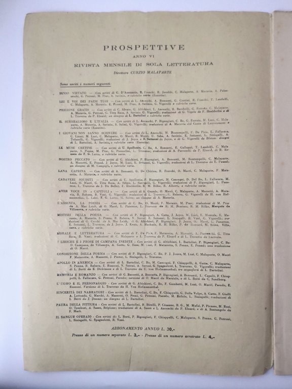 Prospettive PARTICOLARI ROMANZESCHI giugno luglio 1942 numero 30 31 Rivista