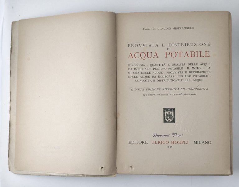 PROVVISTA E DISTRIBUZIONE DI ACQUA POTABILE di Claudio Mistrangelo 1945 …