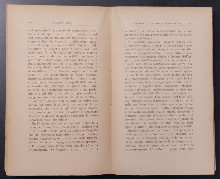 PSICHE GENESI EVOLUZIONE di Giuseppe Sergi 1930 Fratelli Bocca Libro …