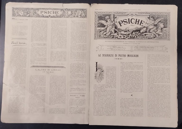 PSICHE RIVISTA QUINDICINALE ILLUSTRATA D'ARTE E DI LETTERATURA 1 gennaio …