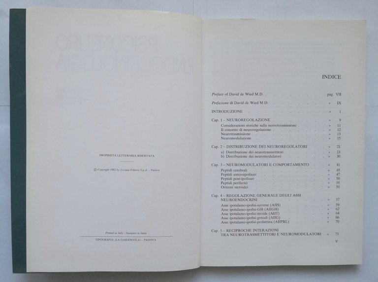 PSICO NEURO ENDOCRINOLOGIA di Scapagnini Canonico Ferrara 1982 Liviana libro