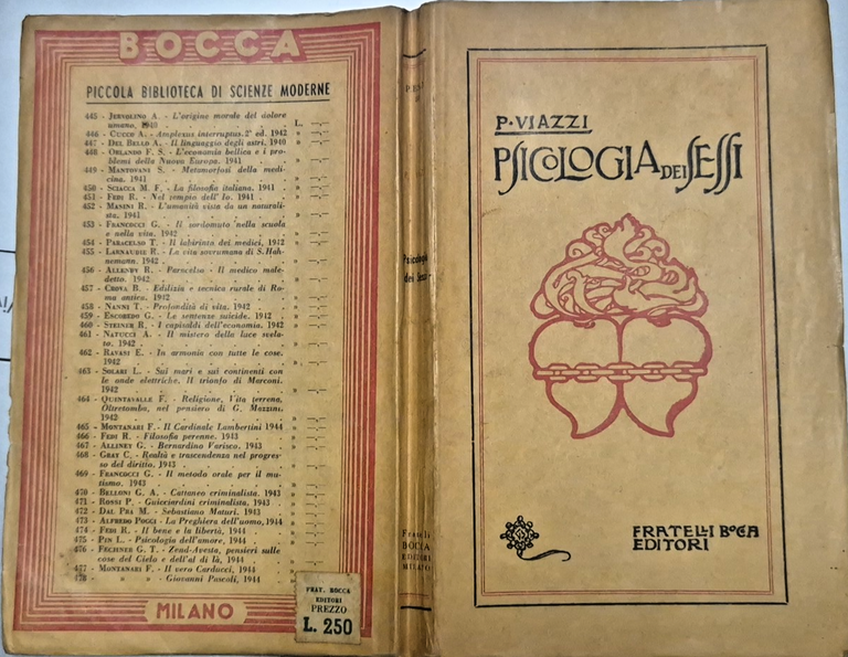 PSICOLOGIA DEI SESSI di Pio Viazzi 1944 Bocca Libro
