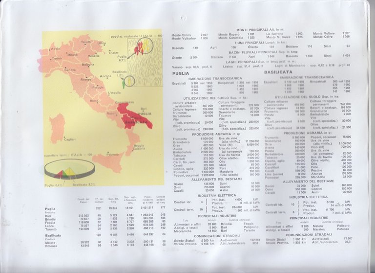 PUGLIA CARTA GEOGRAFICA in rilievo Geoplastic De Agostini anni '70 …