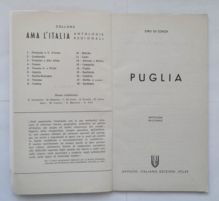 PUGLIA di Ciro Di Conza 1957 Istituto Italiano Edizioni Atlas …