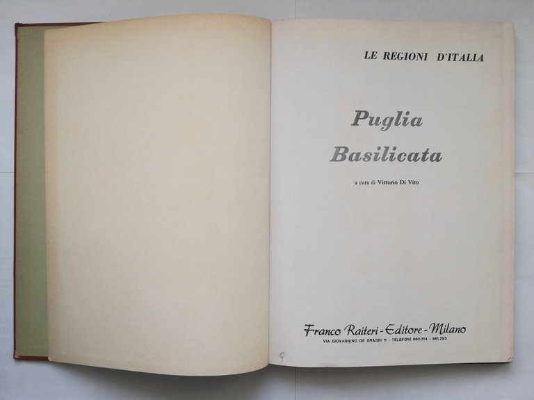PUGLIA E BASILICATA Vittorio Di Vito 1967 Franco Raiteri libro …