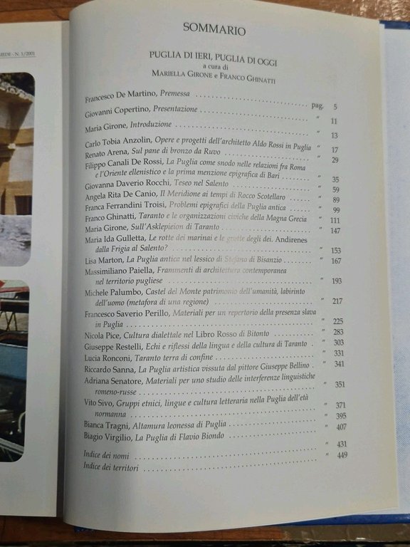 PUGLIA IERI OGGI CON LETTERE DI IERI Girone Ghinatti 2001 …