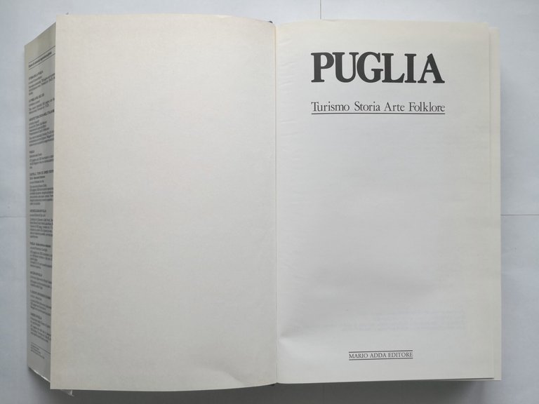 PUGLIA TURISMO STORIA ARTE FOLKLORE 1991 Mario Adda Libro locale