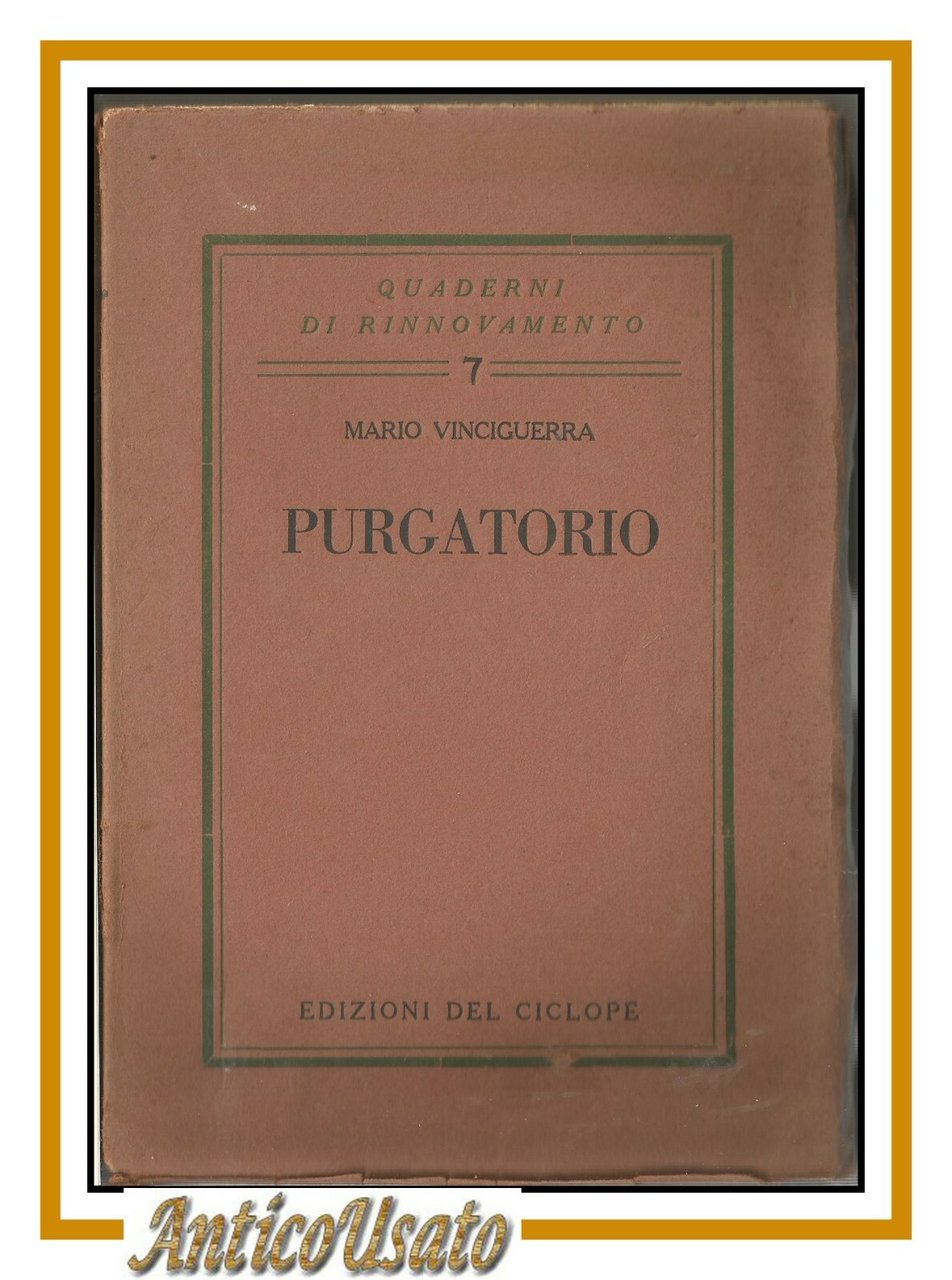 PURGATORIO di Mario Vinciguerra 1929 Palermo Autografato Edizioni Ciclope libro | Immagine principale