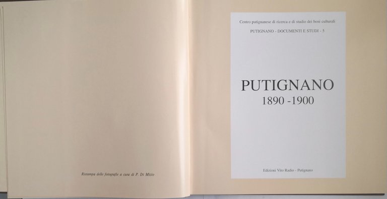 PUTIGNANO 1890 1900 Edizioni Vito Radio 1989